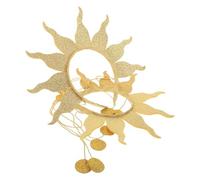 MERRYHAPY 2pcs Gold Sunburst Headband with Spiked Design Comfortable Wraparound Greek Goddess Crown for Bridal Lolita Halloween Cosplay and Medieval Dress-up Accessories