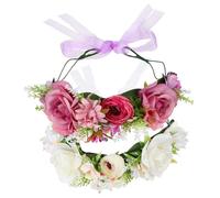 MERRYHAPY 2pcs Handmade Floral Crown Hairband Rose Flower Headpiece for Weddings Parties Cosplay Lightweight Durable Cloth Design for Women and Girls