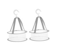 MERRYHAPY 2Pcs Hanging Drying Nets for Makeup Sponges and Cosmetic Brushes Single Layer Cloth Basket with Strong Bearing Capacity Easy to Hang and Organize Beauty Tools Gray