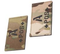 MERRYHAPY 2pcs Hook and Loop Blood Type Patch Reflective Nylon Blood Type Badge for Uniforms and Gear Camouflage Tactical Use