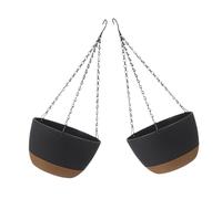 MERRYHAPY 2pcs Indoor Hanging Planters Small Dark Gray Self-shaping Plant Pots for Indoor Outdoor Use Minimalist Hanging Basket Flower Holders Suitable for Climbing and Potted Plants