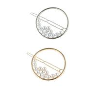 MERRYHAPY 2pcs Inlaid Round Shaped Hair Clips Hollow Barrettes for Women Elegant Headdress for Special Occasions Stylish Accessory