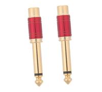 MERRYHAPY 2PCS Male to Female Audio Jack Adapter Rca Connector for Guitar Home Entertainment Systems Red Socket with Stable Signal Transmission