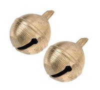 MERRYHAPY 2PCS Medium Brass Pet Bells for Dog Collar and Cattle Sheep Lightweight Pendant with Chic Earth Globe Design Skin-friendly Material for Training and Decoration