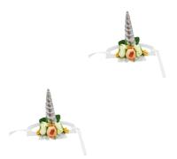 MERRYHAPY 2pcs Medium Size Pet Hat for Cat Dog Unicorn Design Soft Comfortable Material Party Cosplay Props