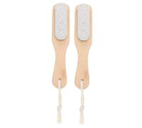 MERRYHAPY 2pcs Pedicure Tools Wooden Foot Scrubber Brushes Exfoliating Callus Remover for Dead Skin Removal Portable Household Feet Care with Natural Bristles Comfortable Grip for Men and