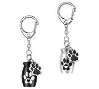 MERRYHAPY 2pcs Pet Ashes Urn Keychain Ornament with Strong Lid Aluminium Alloy Keepsake Gift for Pet Loving Friends Suitable for Memorable Place