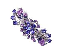 MERRYHAPY 2pcs Purple Rhinestones Hair Barrettes for Women Party Ponytail Holders Hair Snap Clips Clamp Holder