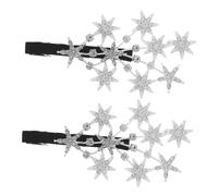 MERRYHAPY 2pcs Rhinestone Star Hairpins for Women Decorative Hair Clips Styling Pins for Bangs Updos Braids Versatile Hair Accessories Silver