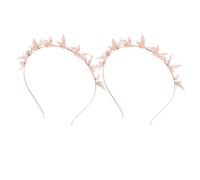 MERRYHAPY 2pcs Rose Gold Metal Butterfly Hair Hoops Lightweight Stereoscopic Headbands for Party Supplies Elastic Decorative Headdress for Festivals