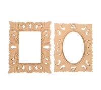 MERRYHAPY 2pcs Rustic Wooden Tabletop Photo Frames Unfinished Vintage Craft Picture Holders for DIY Painting European Style Blank Desk Display Natural Wood