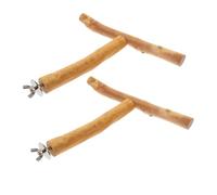 MERRYHAPY 2pcs Shape Parrot Stand Perch Natural Rhododendron Wood Bird Exercise Stand with Smooth Barkfree Surface Adjustable Angles for Lovebirds Parakeets Cockatiels Conures