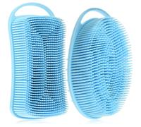 MERRYHAPY 2pcs Silicone Body Exfoliator Brush for Shower with Good Cleaning Effect and Safe for Tender Skin, Soft Silicone Bathing Scrubber Brush for Gentle Body Cleansing and Exfoliation