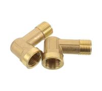 MERRYHAPY 2pcs Solid Brass Elbow Pipe Fitting Extended Garden Hose Adapter with Male Female Threads Heavy Duty Brass Connector for Efficient Space-Saving Pipe Connections