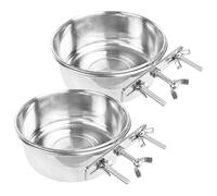 MERRYHAPY 2pcs Stainless Steel Cat Bowl Hanging Puppy Bowl Kitten Food Bowl Pet Supply