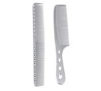 MERRYHAPY 2pcs Stainless Steel Fine Hairstyling Combs for Hair Spray Organization Bright Silver Large Lightweight Skin-friendly Hair Tools for Home Barbershop Use