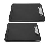 MERRYHAPY 2pcs Storage Clipboards with Compact Design and Sturdy Writing Support, Plastic and Metal Material, A4 Paper Folder with Pocket, for Meetings and Office Use