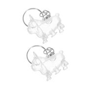 MERRYHAPY 2pcs Transparent Pet Hair Memorial Box Dog Cat Hair Pendant Keychain Lightweight Portable Storage for Pet Owners
