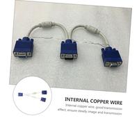MERRYHAPY 2PCS Vga Splitter Cable Dual Monitor Adapter Vga Male to Two Female Video Screen Mirroring Converter for Laptop Projector Hdtv