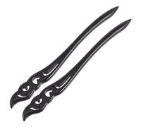 MERRYHAPY 2pcs Vintage Ebony Hair Chopsticks Elegant Retro Hair Accessories for Style Traditional Chinese Hairpins for Weddings and Special Occasions