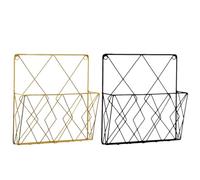 MERRYHAPY 2pcs Wall-mounted Iron Woven Book Display Rack with Strong Structure and Quick Disassembly, Multifunctional Hanging Paper Organizer for Home and Office Use