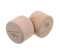 MERRYHAPY 2PCS Wooden Keepsake Box Engraved Tooth and Hair Memorial Containers Portable Space-Saving Storage for Newborn Teeth and First Hair Gift for Shower and Christening