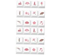 MERRYHAPY 2sets Thermal Sublimation Keyboard Key Keycap Key Key Caps for Mechanical Keyboard Embossed Replacement Keycap Thick Walls Professional Design Plastic Key Caps 12pcs*2