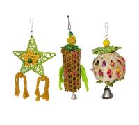 MERRYHAPY 3 Pcs Parrot Chewing Bright Bite Plaything Safe Plastic Teeth Grinding for Cage Birds to Reduce Destructive Behavior and Enhance Fun Random Color