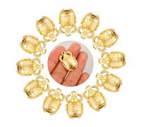 MERRYHAPY 30Pcs Vintage Gold Beetle Charm Pendants for Jewelry Making Metal DIY Craft Supplies for Necklaces Bracelets Keychains Anti-rust Beetle Charms with Detailed Egyptian Style