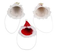 MERRYHAPY 3pcs Bright Red and Green Star Birthday Party Hats for Pets Cone Paper Craft Fun Hats for Dogs Cats Kittens Rabbits Headwear for Christmas Showers Anniversaries