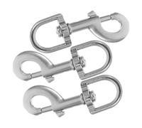 MERRYHAPY 3pcs Dog Leash Clip Small Snap Hook Zinc Alloy Electroplated Silver Stainless Steel for Dog Chain Leash Pet Training Securing Items