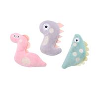 MERRYHAPY 3Pcs Interactive Cat Teaser Plush Funny Catnip Props for Kittens Includes Pink Snake Gray Dinosaur Durable Pet to Stimulate Play and Reduce Scratching