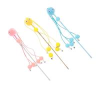MERRYHAPY 3Pcs Interactive Cat Teaser Wand Fun Indoor Cat Fishing Engaging Plaything for Indoor Cats Stimulate Curiosity Exercise Design