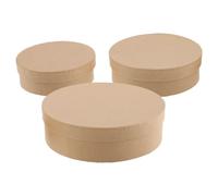 MERRYHAPY 3pcs Khaki round Paper Boxes Sturdy DIY Design Candy Storage Boxes with Lid for Storing Art Supplies and Present Packaging