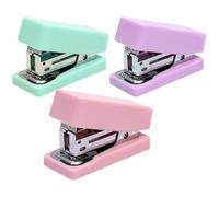 MERRYHAPY 3pcs Mini Desk Staplers with Staples Multi-Function Metal Small Staplers Hardly Jams Staples for School and Home Use