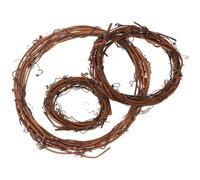 MERRYHAPY 3pcs Natural Rattan Wreath Hoops Circles for DIY Christmas Wreath Making, Rustic Vine and Iron Frame, for Indoor and Garden Decoration