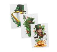 MERRYHAPY 3pcs Patrick's Day Irish Festival Stickers Temporary Body Labels Shamrocks for Party Decorations