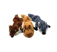 MERRYHAPY 3pcs Plush Squeaky Chew Toys for Dogs and Cats Interactive Pet Toys Adorable Sounds Squirrel Dog Patterns for Boredom Relief and Chewing