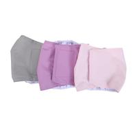MERRYHAPY 3pcs Reusable Washable Male Dog Diapers with High Absorbency Core Comfortable Belly Bands for Small Dogs Pet Pants for Indoor and Outdoor Potty Training Gray Pink Purple