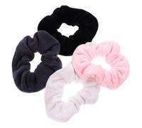 MERRYHAPY 4 Pack Soft Plush Hair Rings Ponytail Scrunchies Absorbent for Women Fashion Ponytail Holders Elastic Stretch Hair Accessories for Lady Ponytail Holder Set