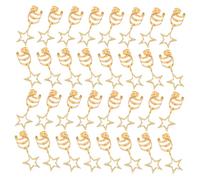 MERRYHAPY 40pcs Five-pointed Star Hair Clips Lightweight Hollow Star Braid Jewelry Accessories for Women Dreadlock Hair Rings Charms Decoration in Golden for Streetwear and Rock Style