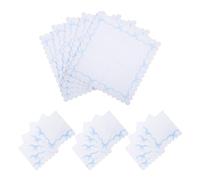 MERRYHAPY 40pcs Sky-Blue Bow Cocktail Napkins Disposable Paper Serviettes with Scalloped Edge for Bridal Shower Wedding Reception Party Table Decoration Soft Embossed Texture