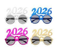 MERRYHAPY 4pcs 2026 Party Glasses: Happy New Year Eve Sunglasses Class of 2026 Graduation Glasses Frame Glitter Number Eyeglasses for Party Photo Prop Supplies