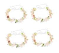 MERRYHAPY 4pcs Artificial Flower Crown Headband for Girls Wreath Headdress Floral Decor for Festivals Parties and Photoshoots Princess Hair Accessory