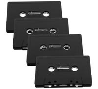 MERRYHAPY 4pcs Black Matte Empty Cassette Tapes Vintage Decorative Blank Audio Tape Wall Hanging for DIY Handcraft Home Decor and Themed Party Accessories