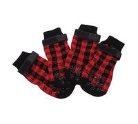 MERRYHAPY 4pcs Christmas Dog Socks Pet Footwear Paw Warm Material for Dogs Adorable Holiday Design for Indoor Use