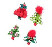 MERRYHAPY 4pcs Christmas Hairpins Reindeer Hair Accessories Hair Clips Flower Girls Accessories Xmas Clips