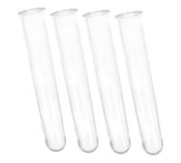MERRYHAPY 4pcs Clear Floral Water Tubes for Hydroponic Plant Propagation Transparent Root Monitoring Test Tubes DIY Flower Stem Vials for Home Office and Event Decor