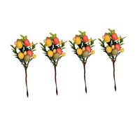 MERRYHAPY 4pcs Colorful Easter Egg Decorations Artificial Leaves Bouquet for Festive Home Wedding and Party Styling Faux Floral Arrangement