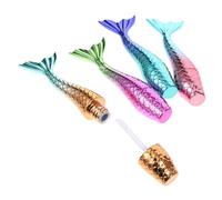 MERRYHAPY 4pcs Creative Mermaid Shape DIY Lip Gloss Tubes Lightweight Portable Cosmetic Tool for Lip Balm Lipstick Making and Daily Use
